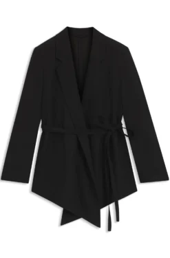 Relaxed-fit blazer in wool-blend gabardine