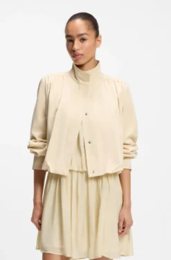 Relaxed-fit blazer with balloon hem
