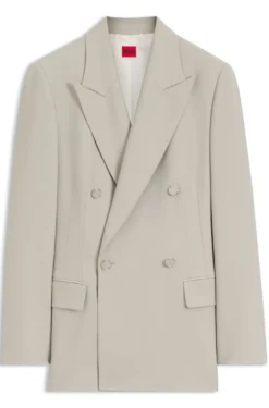 Relaxed-fit blazer with double-breasted closure