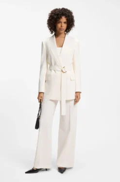 Relaxed-fit blazer with D-ring belt