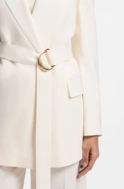 Relaxed-fit blazer with D-ring belt