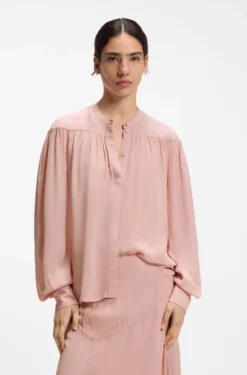 Relaxed-fit blouse in crepe de chine