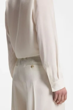 Relaxed-fit blouse in sandwashed silk