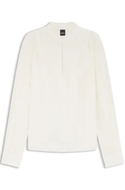 Relaxed-fit blouse in sandwashed silk