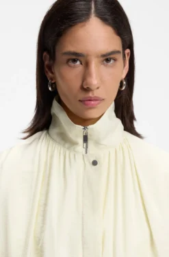 Relaxed-fit bomber jacket with stand collar