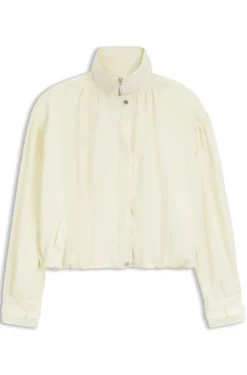 Relaxed-fit bomber jacket with stand collar