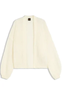 Relaxed-fit cardigan with open-knit structure