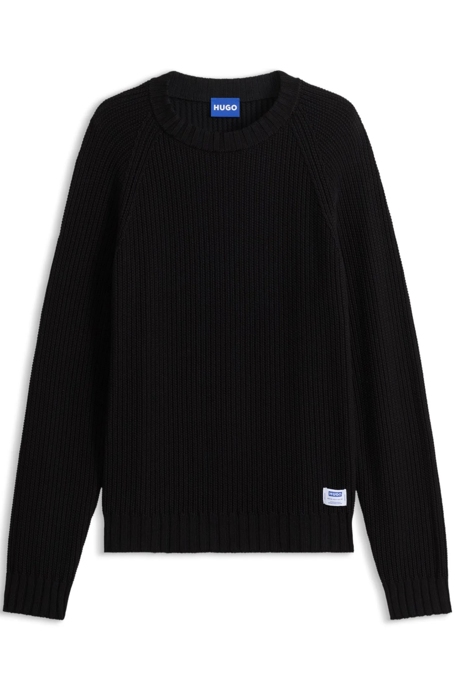 Relaxed-fit cotton sweater with raglan sleeves