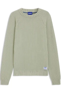 Relaxed-fit cotton sweater with raglan sleeves