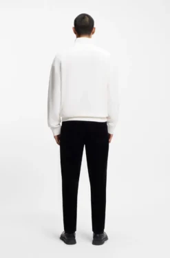 Relaxed-fit cotton sweatshirt with zip neck