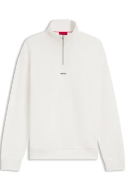 Relaxed-fit cotton sweatshirt with zip neck