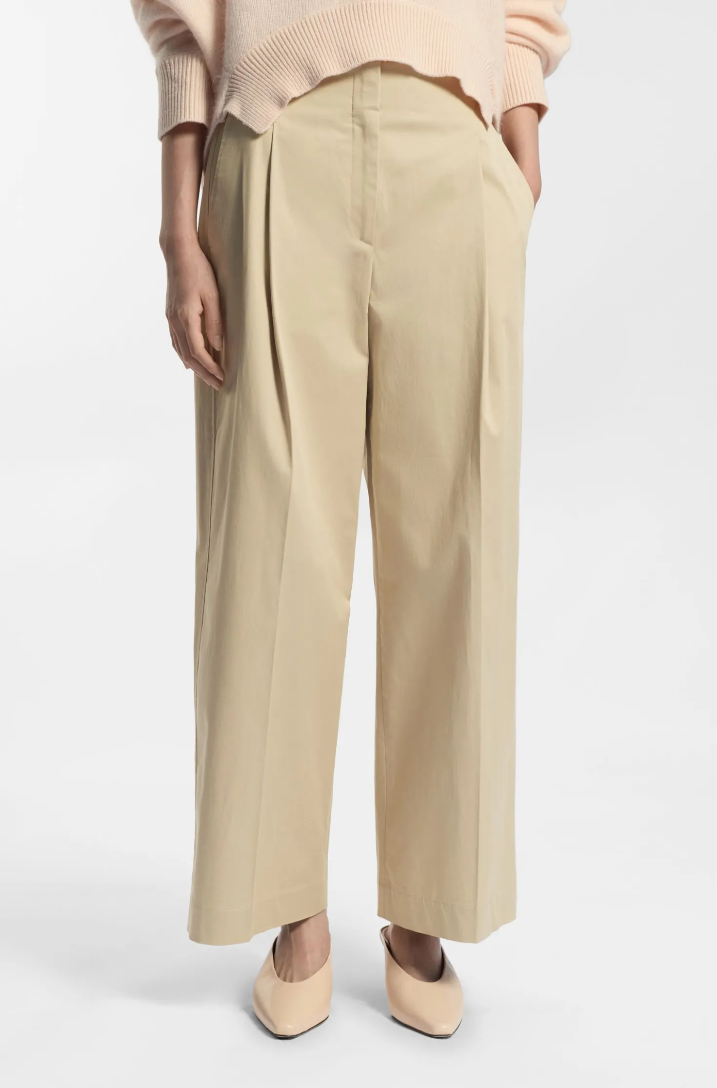 Relaxed-fit culottes in stretch cotton