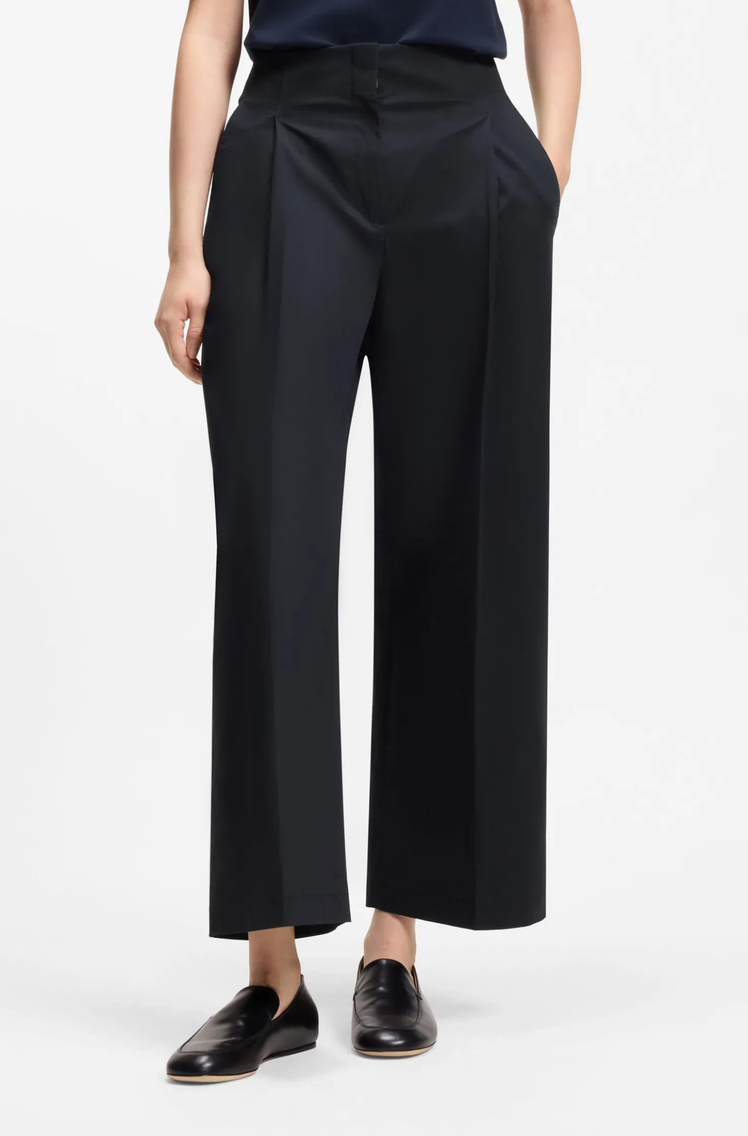 Relaxed-fit culottes in stretch cotton