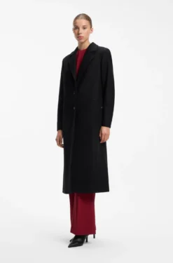 Relaxed-fit formal coat with monogram rivet