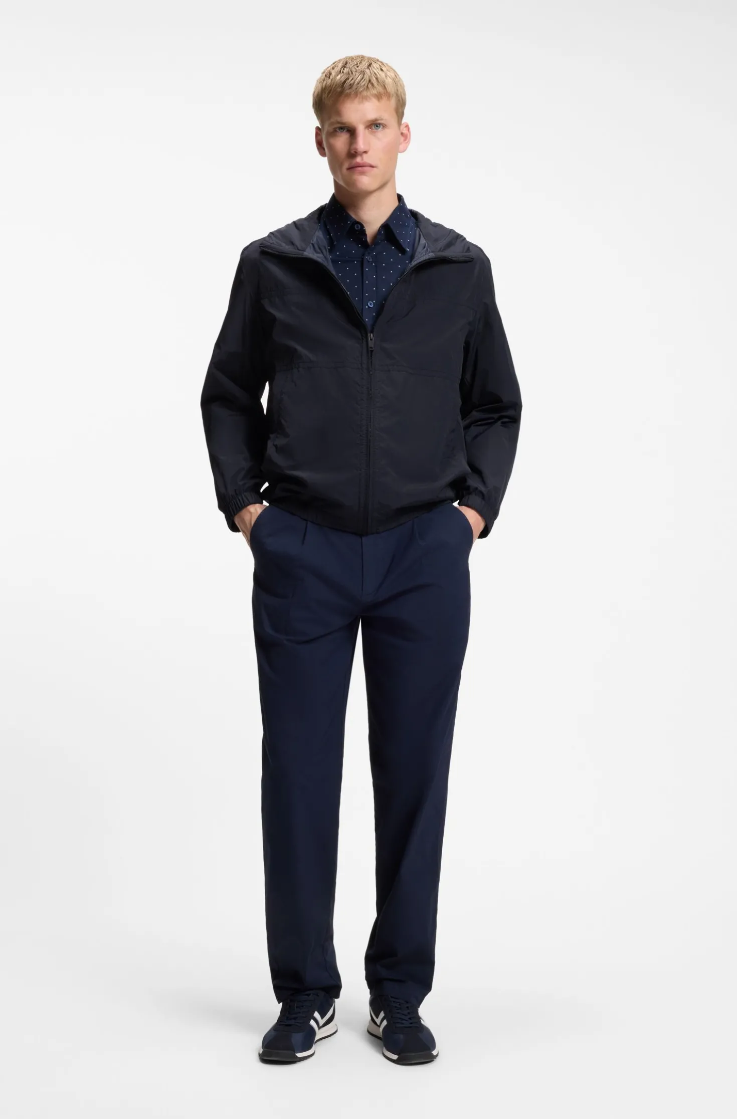 Relaxed-fit hooded jacket in water-repellent fabric