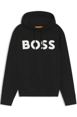 Relaxed-fit hoodie in cotton terry with large logo