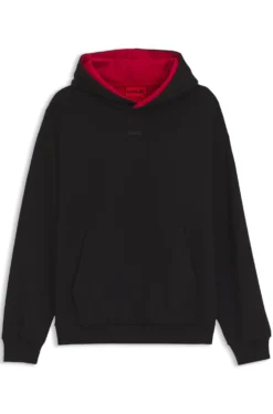 Relaxed-fit hoodie in stretch cotton with contrast inner
