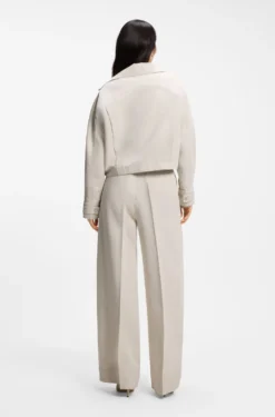 Relaxed-fit jacket in cotton-linen twill