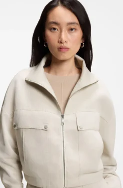 Relaxed-fit jacket in cotton-linen twill