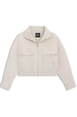 Relaxed-fit jacket in cotton-linen twill