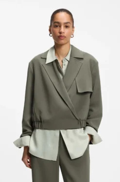 Relaxed-fit jacket in Japanese crepe