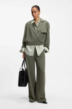 Relaxed-fit jacket in Japanese crepe