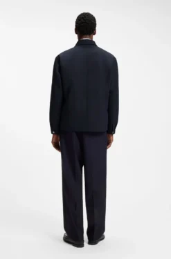 Relaxed-fit jacket in water-repellent peached fabric