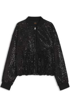 Relaxed-fit jacket with sequin embellishments