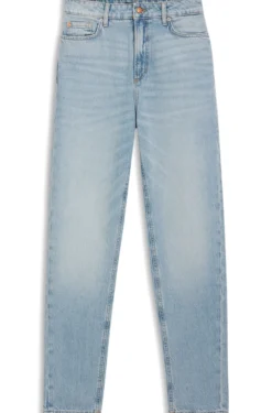 Relaxed-fit jeans in blue marble-effect denim