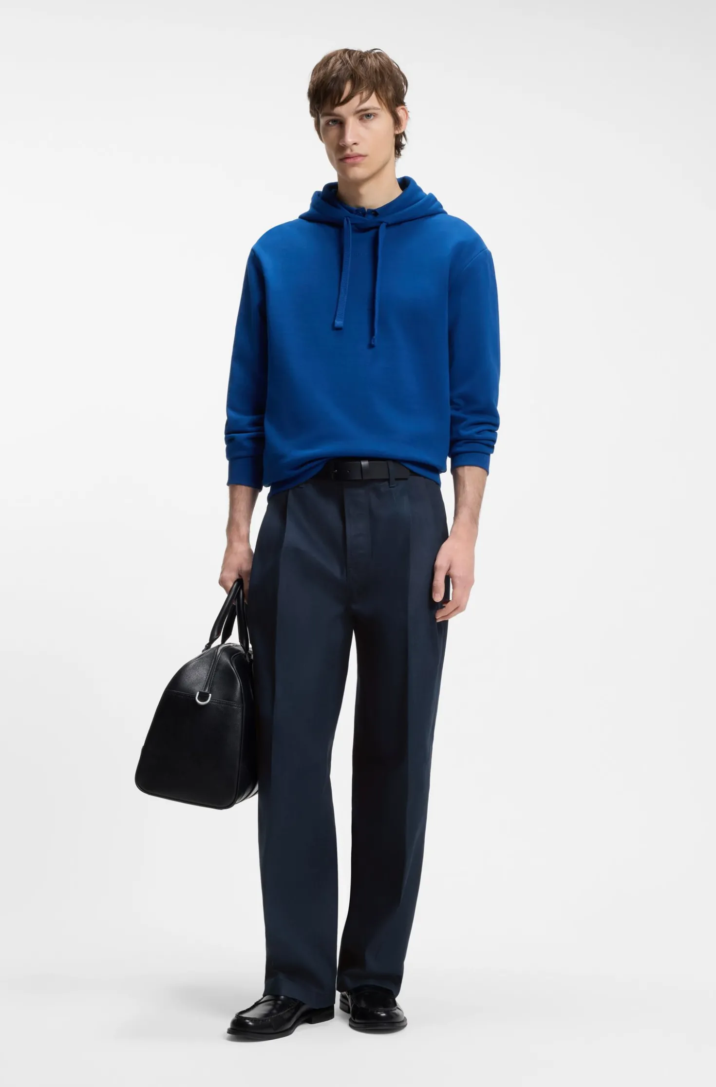 Relaxed-fit jeans in dark-blue soft cotton