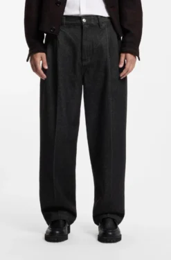 Relaxed-fit jeans in heavyweight black denim
