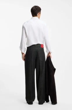 Relaxed-fit jeans in heavyweight black denim