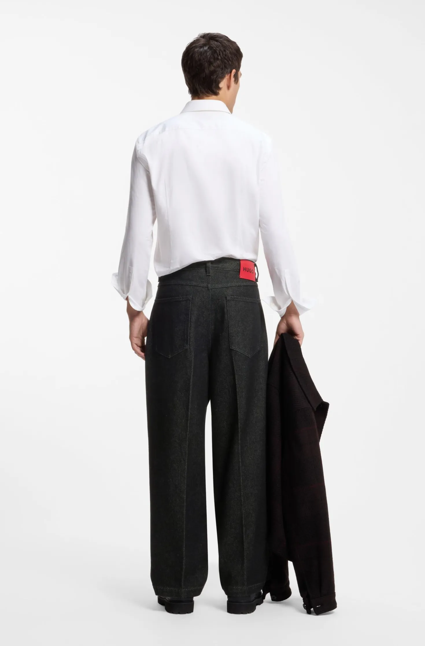 Relaxed-fit jeans in heavyweight black denim
