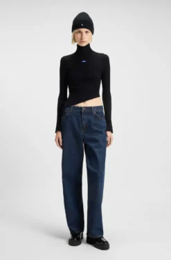 Relaxed-fit jeans in rinse-washed blue denim
