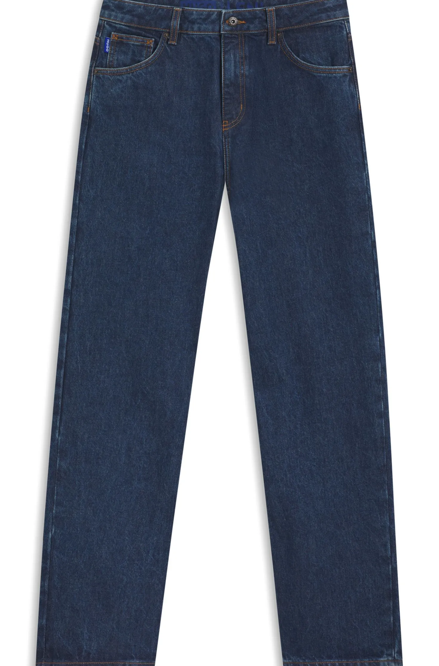 Relaxed-fit jeans in rinse-washed blue denim