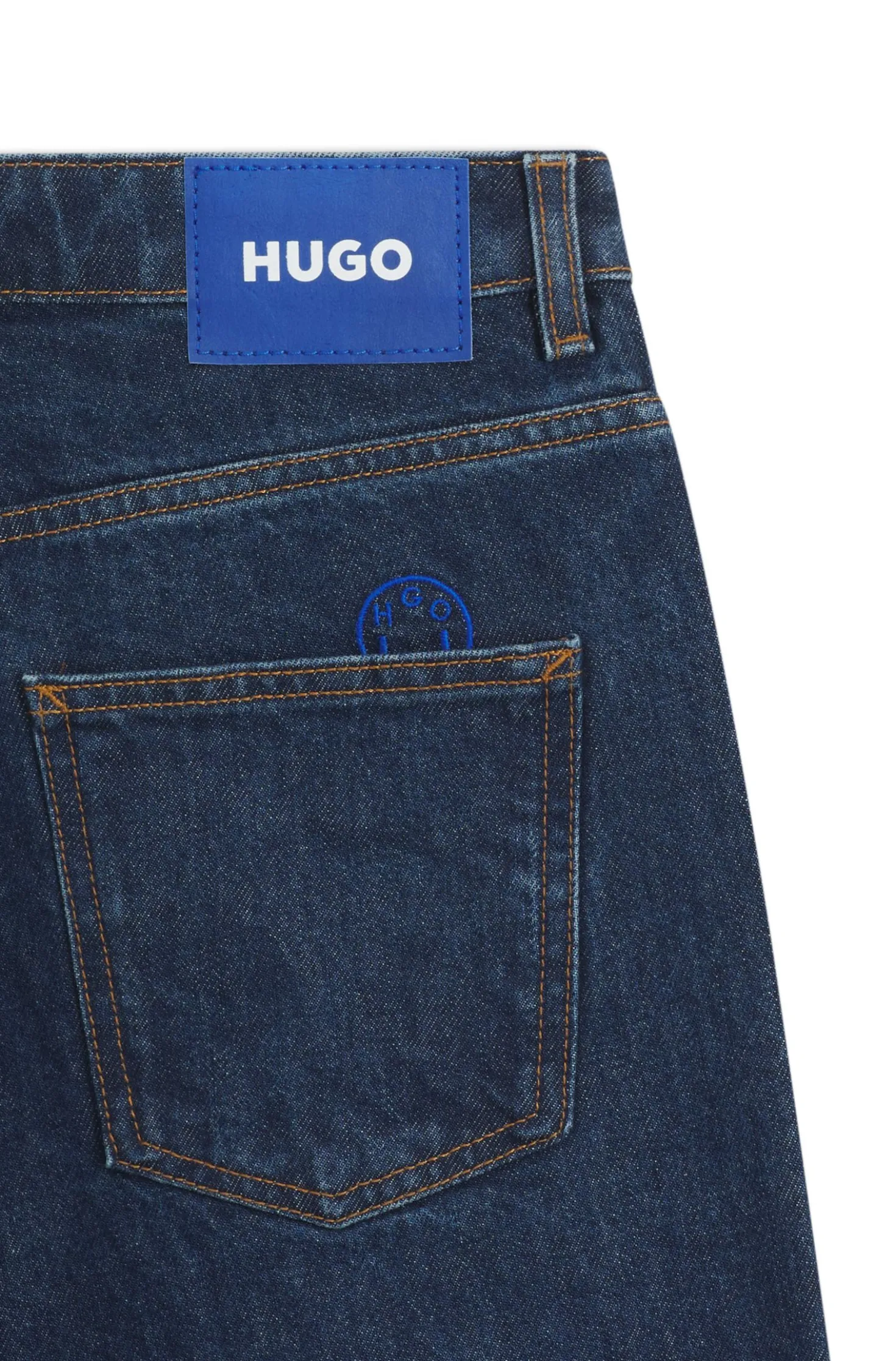 Relaxed-fit jeans in rinse-washed blue denim