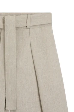 Relaxed-fit linen-blend culottes with herringbone weave