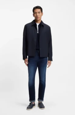 Relaxed-fit overshirt in a stretch-wool blend