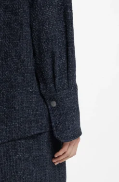 Relaxed-fit overshirt in denim-look tweed