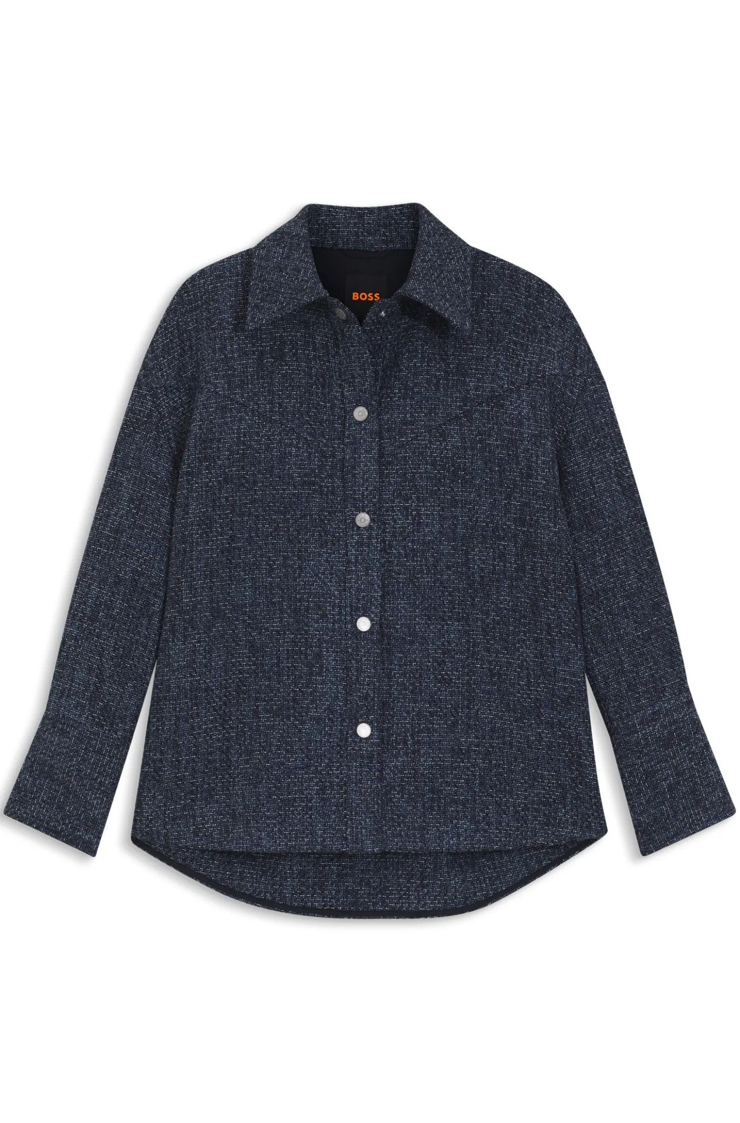 Relaxed-fit overshirt in denim-look tweed