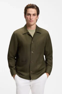 Relaxed-fit overshirt in solid twill