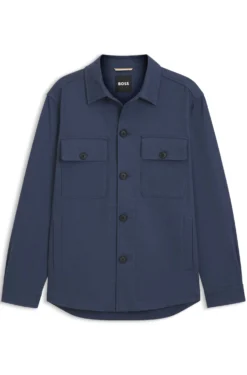 Relaxed-fit overshirt in stretch-cotton twill