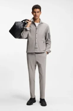 Relaxed-fit overshirt in waffle fabric