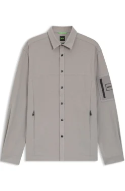 Relaxed-fit overshirt in waffle fabric