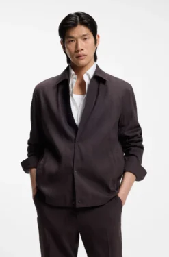Relaxed-fit overshirt in washable Tech Linen