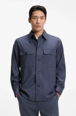 Relaxed-fit overshirt in washable AirWool