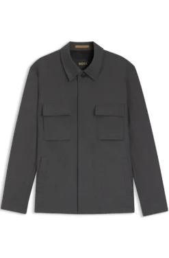 Relaxed-fit overshirt in water-repellent wool