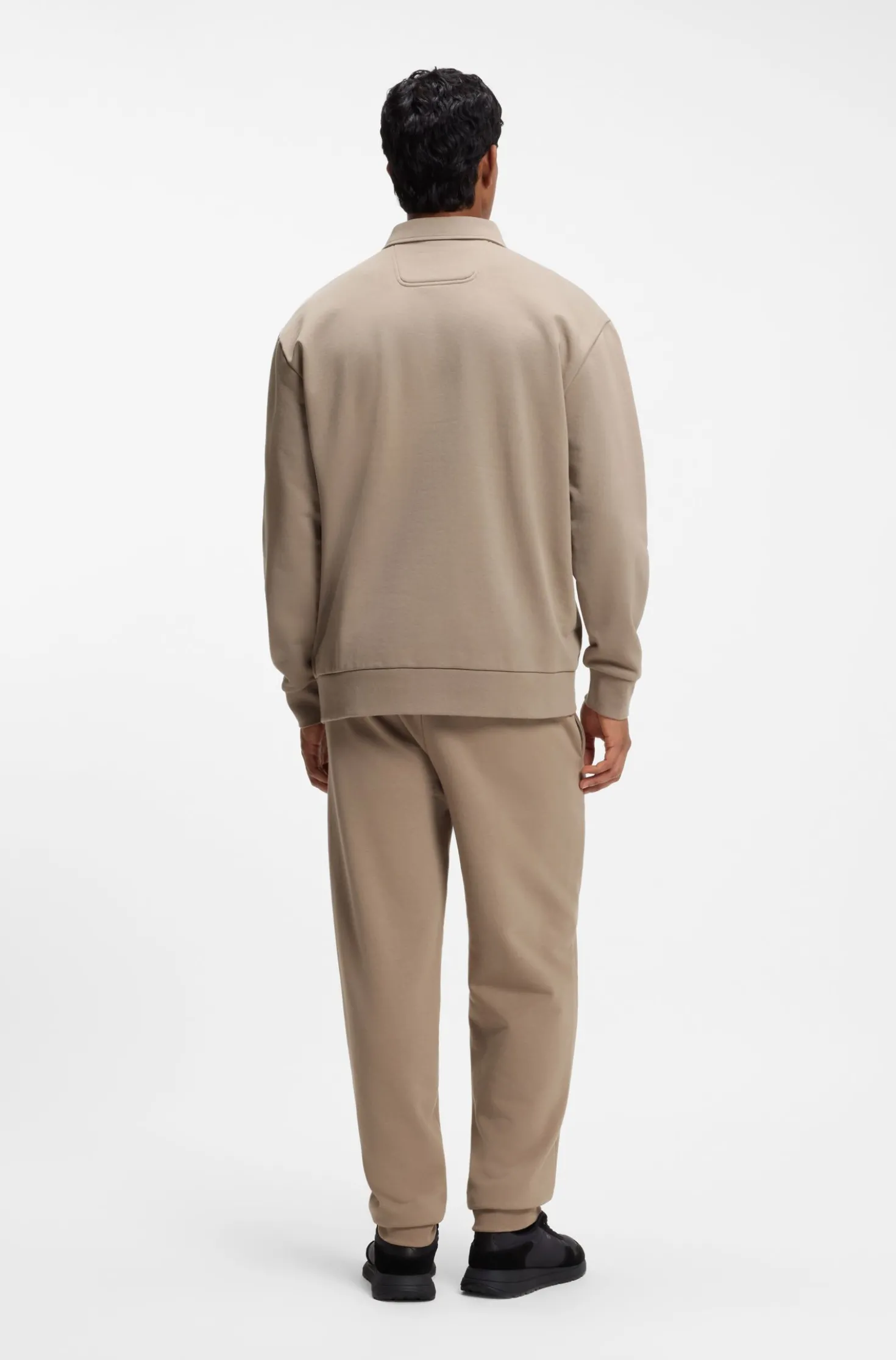Relaxed-fit polo sweatshirt in French Terry