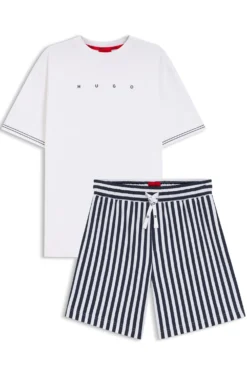 Relaxed-fit pyjama set in soft cotton