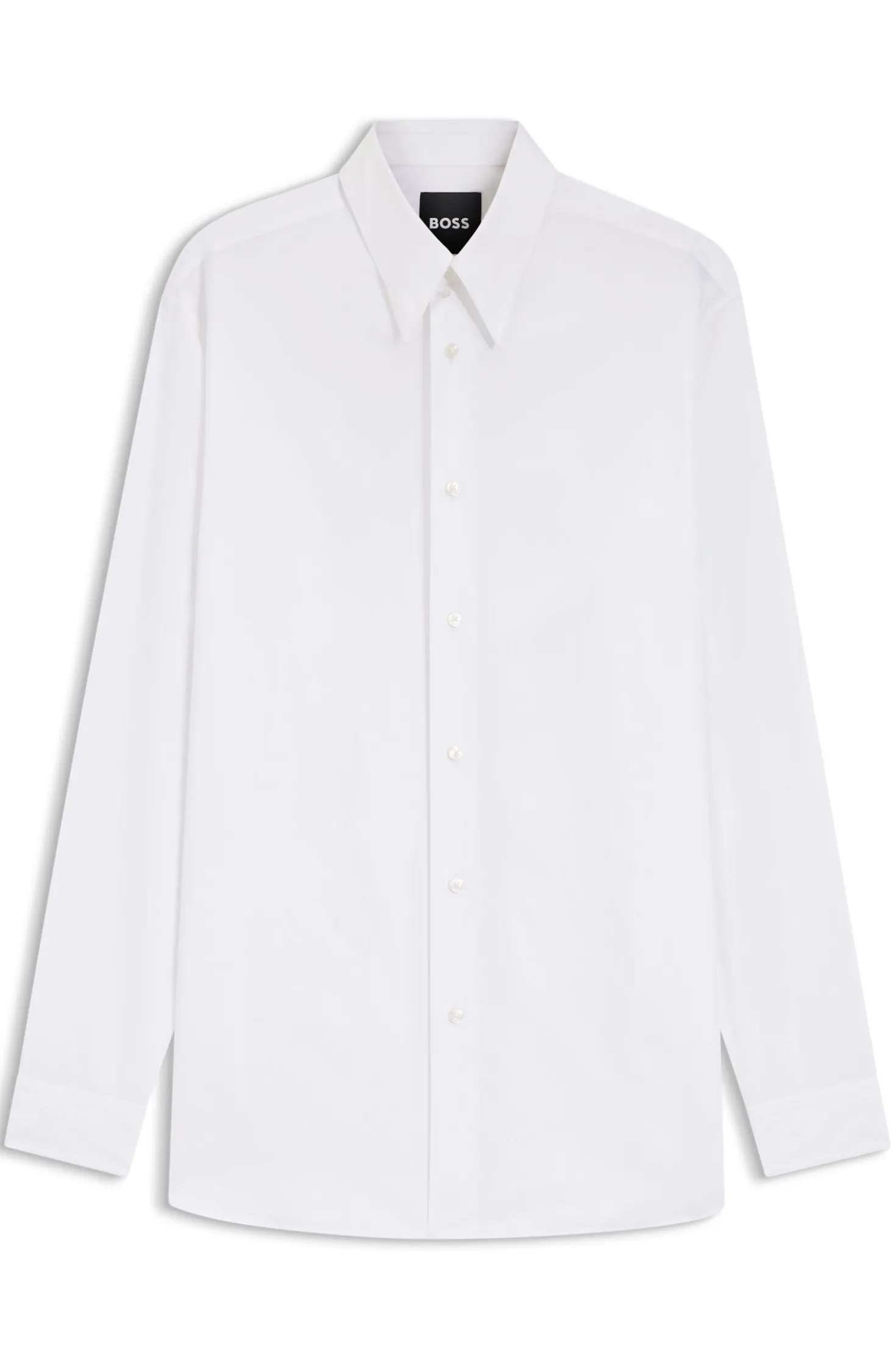 Relaxed-fit shirt in cotton poplin with point collar